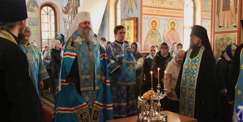 Архиерейское всенощное бдение в канун престольного праздника Благовещенского храма