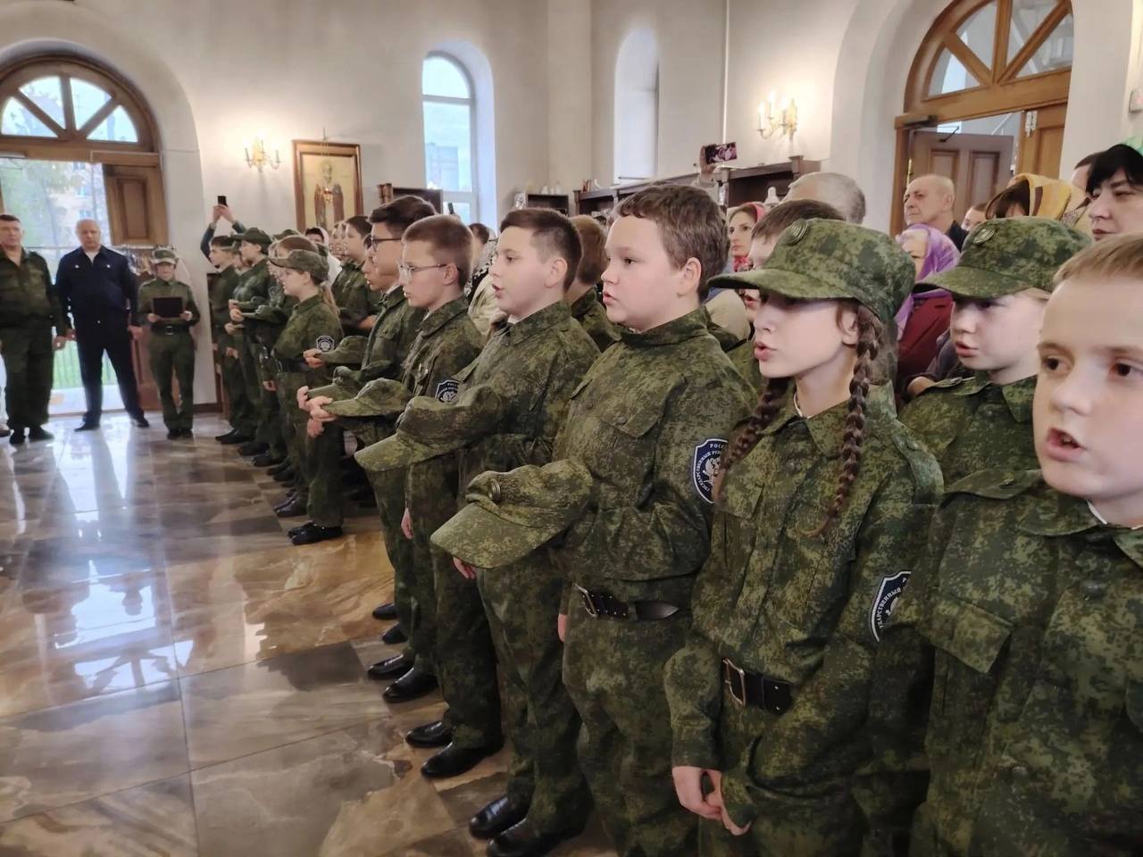 Принятие обещания кадетами Самарского казачьего корпуса