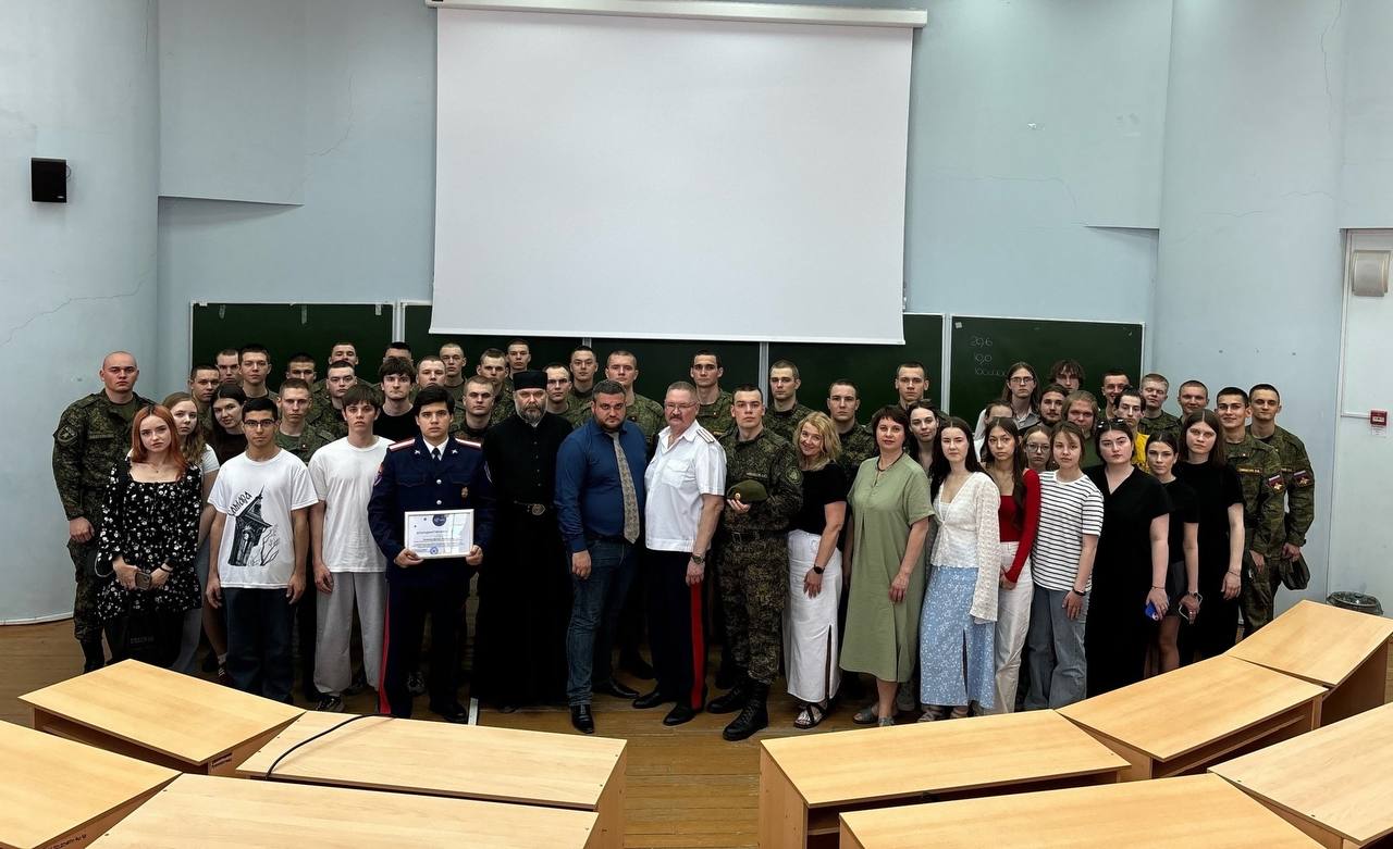 Участие иеромонаха Герасима (Вертея) в казачьем круге студенческой сотни СамГТУ